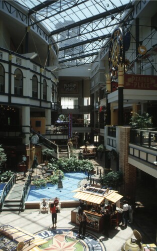 The Peabody Place, a large shopping mall close to the well known Peabody Hotel, Memphis, Tennessee.
